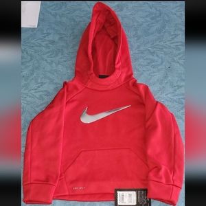 Nike Therma Dri-fit 3t Red Hooded Sweatshirt Silver Swoosh